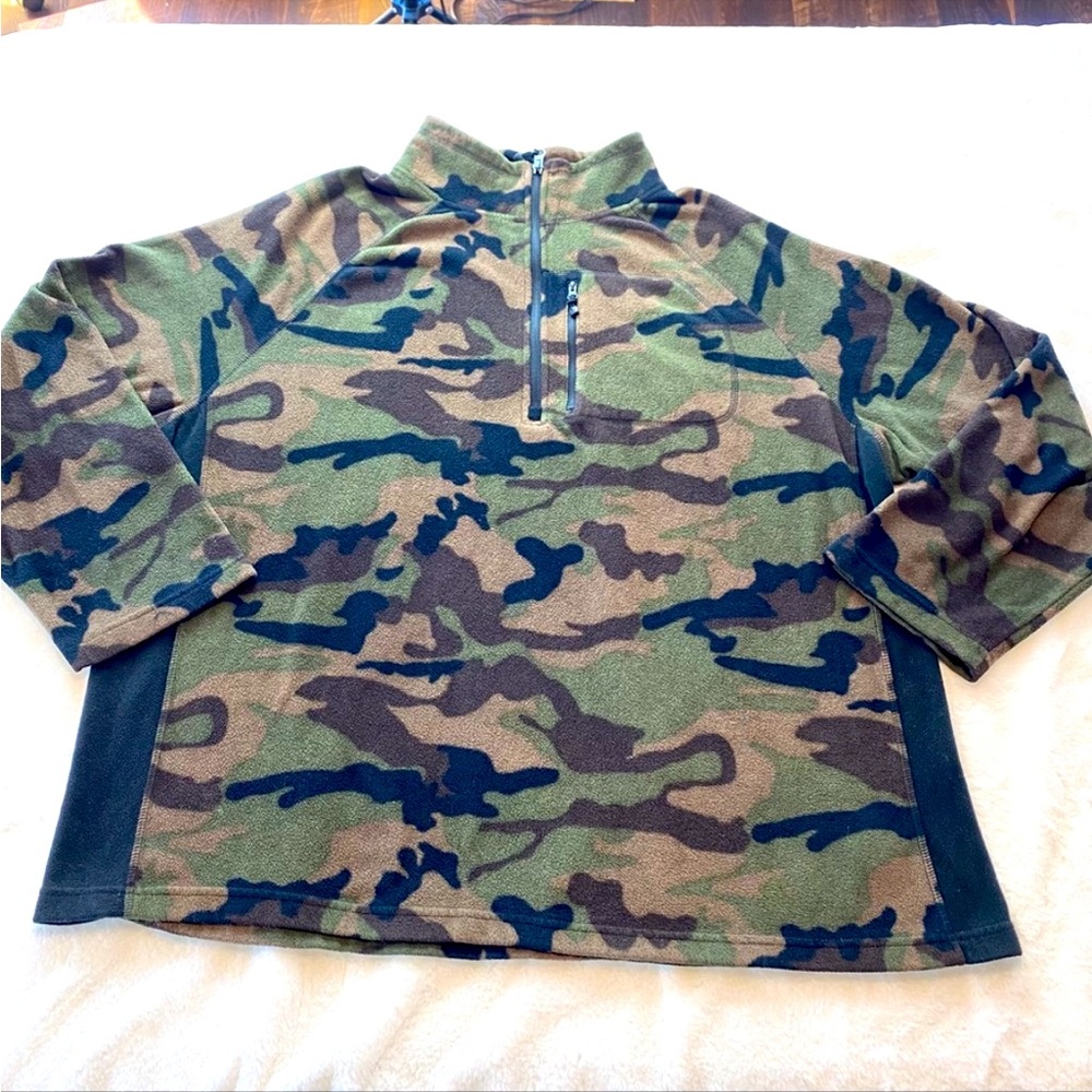 Starter Camo Fleece 1/4 Zip Pullover Size XXL